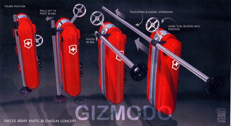 Illustration for article titled Get Smart's Swiss Army Knife Has Working Crossbow, Flamethrower and Blowgun